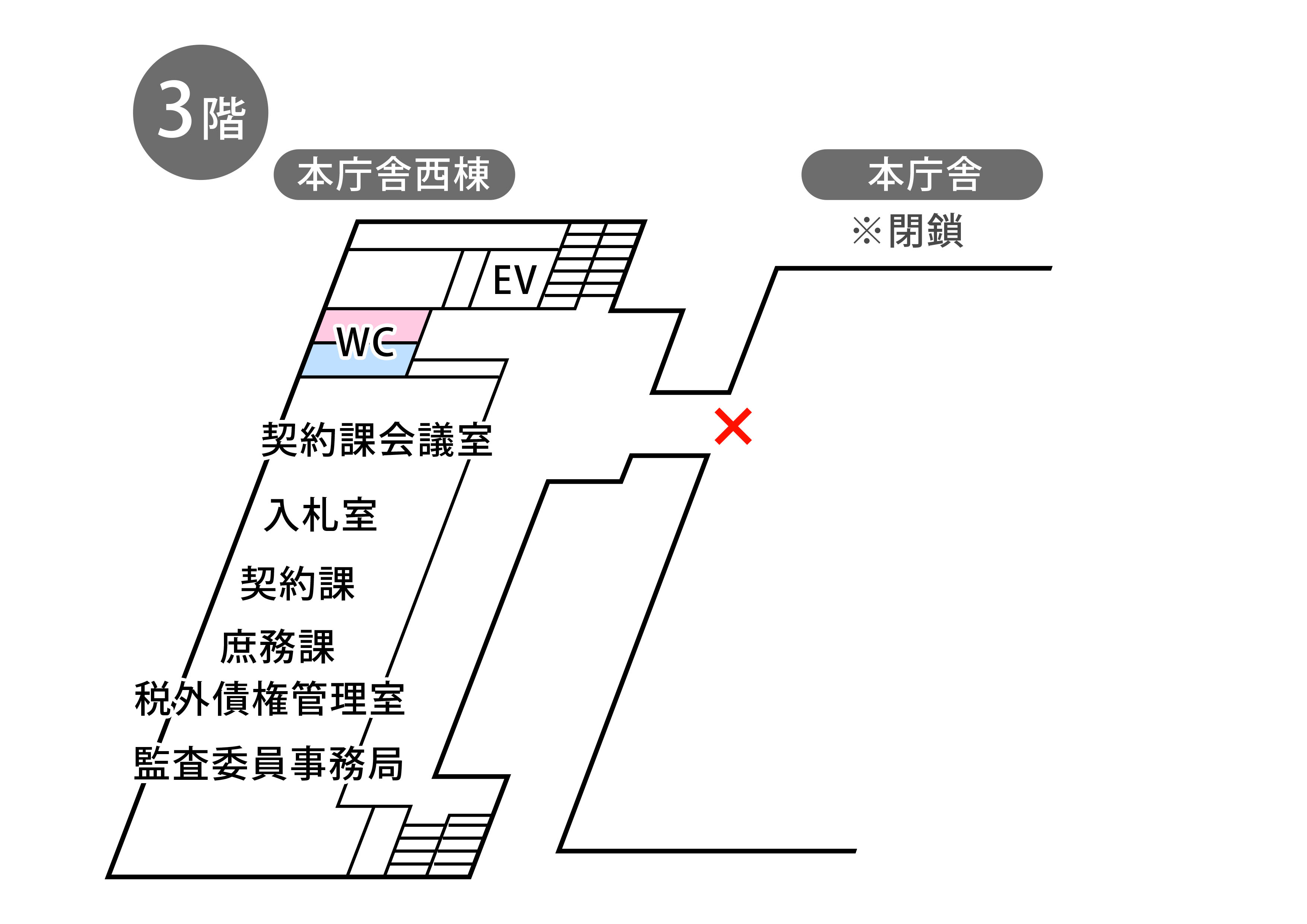 市役所3階レイアウト図