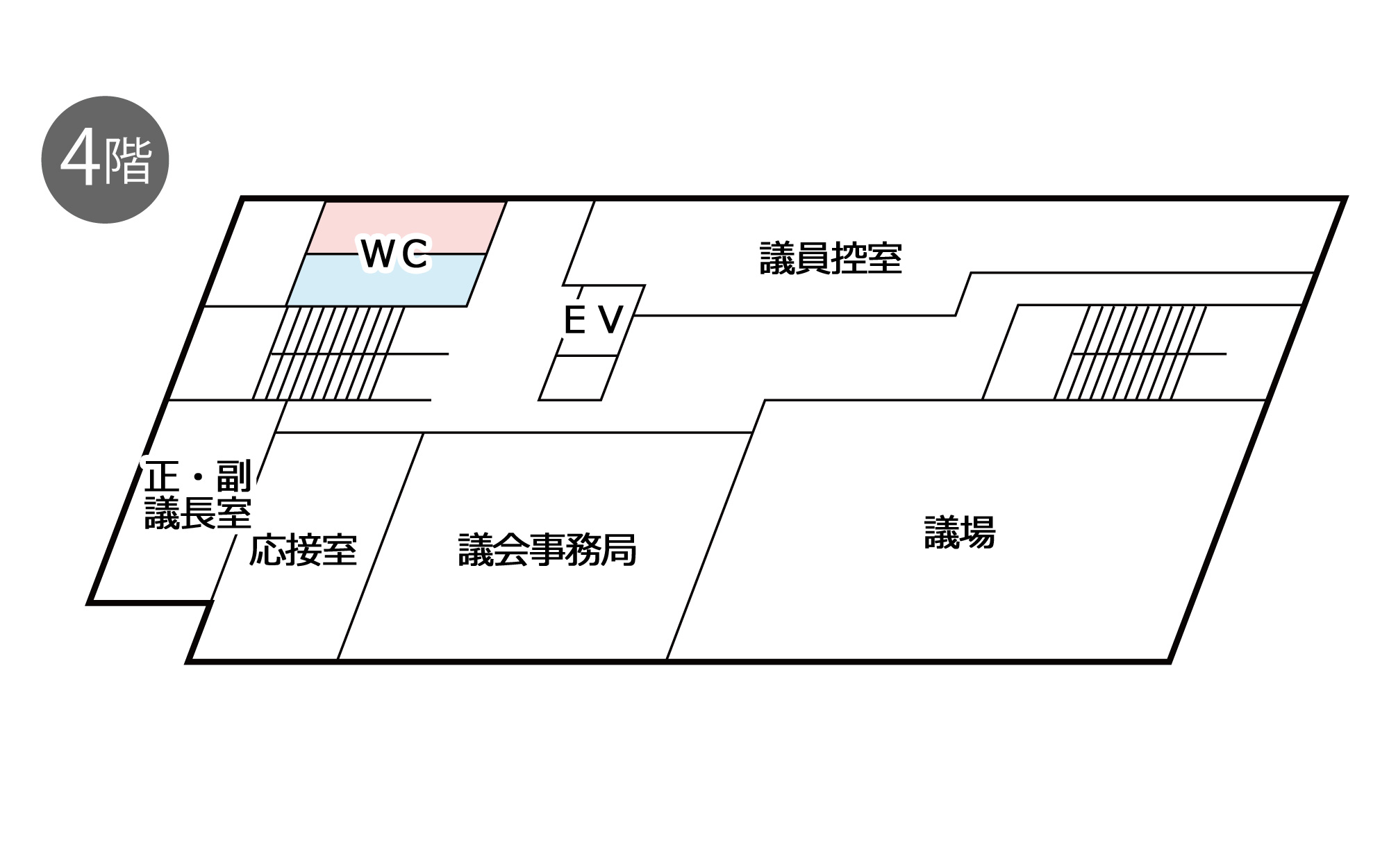 第2庁舎4階レイアウト図