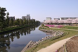 綾瀬川と綾瀬川左岸広場