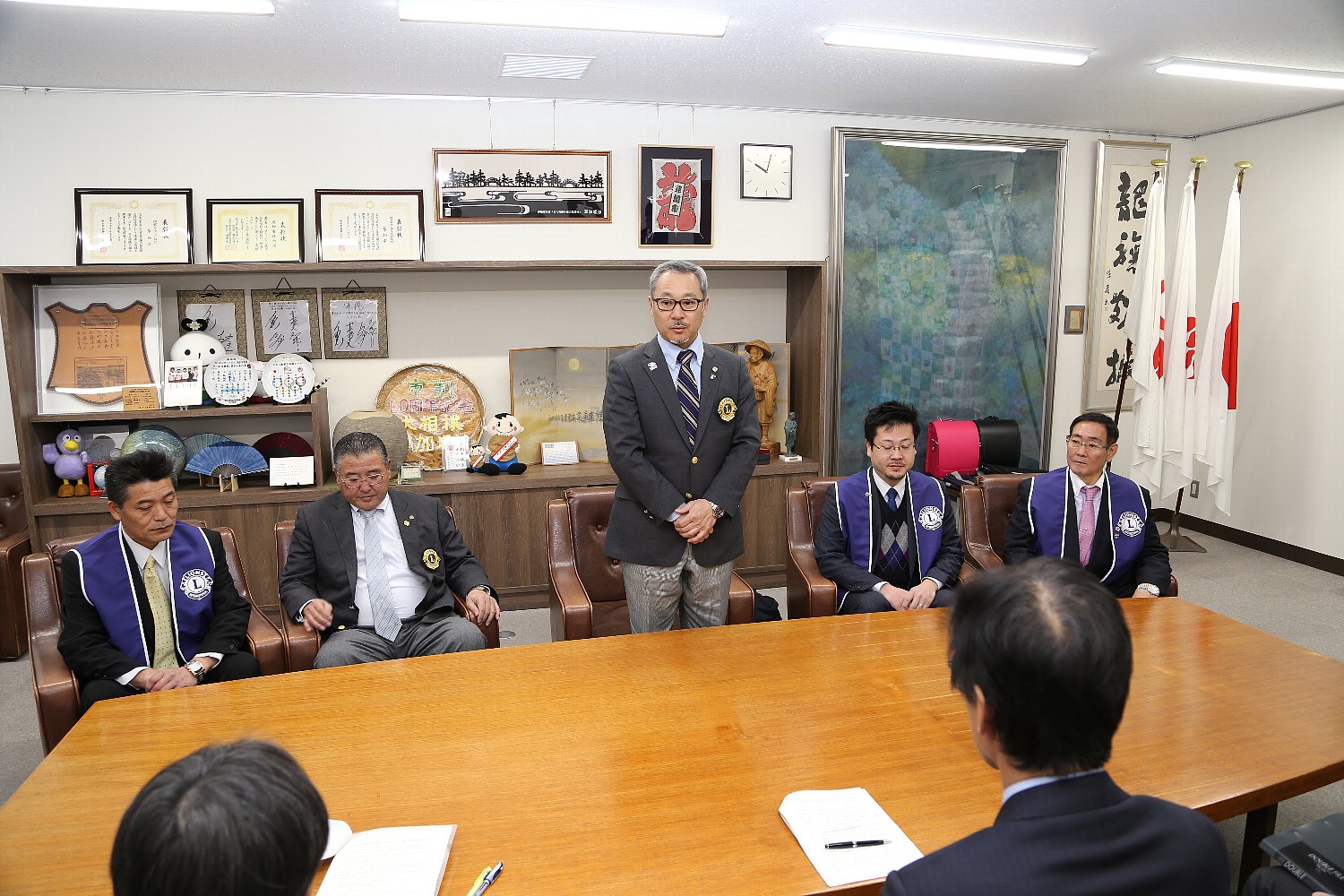 挨拶される草加ライオンズクラブ名古屋会長の画像