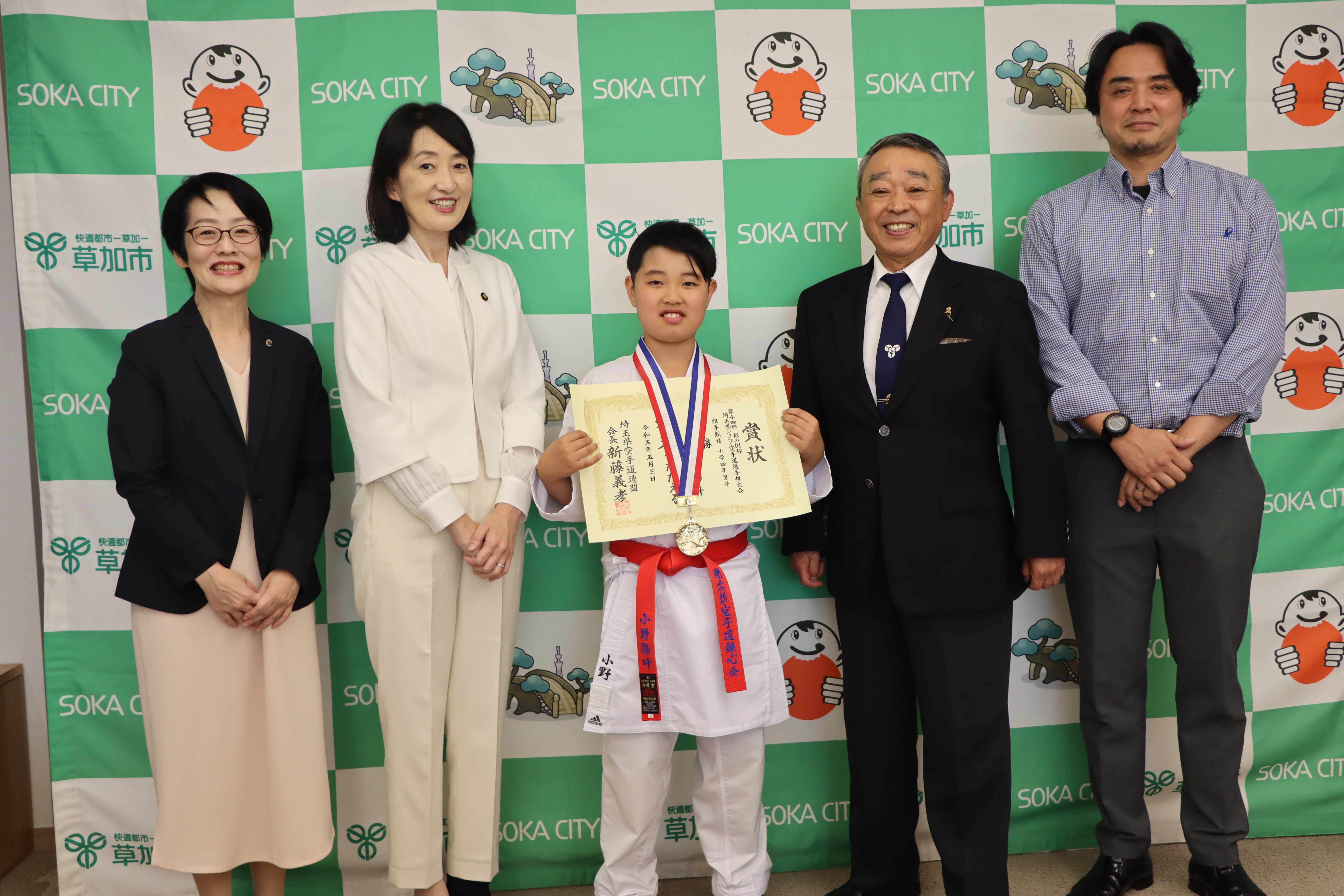 表敬訪問_小野陽叶選手の画像