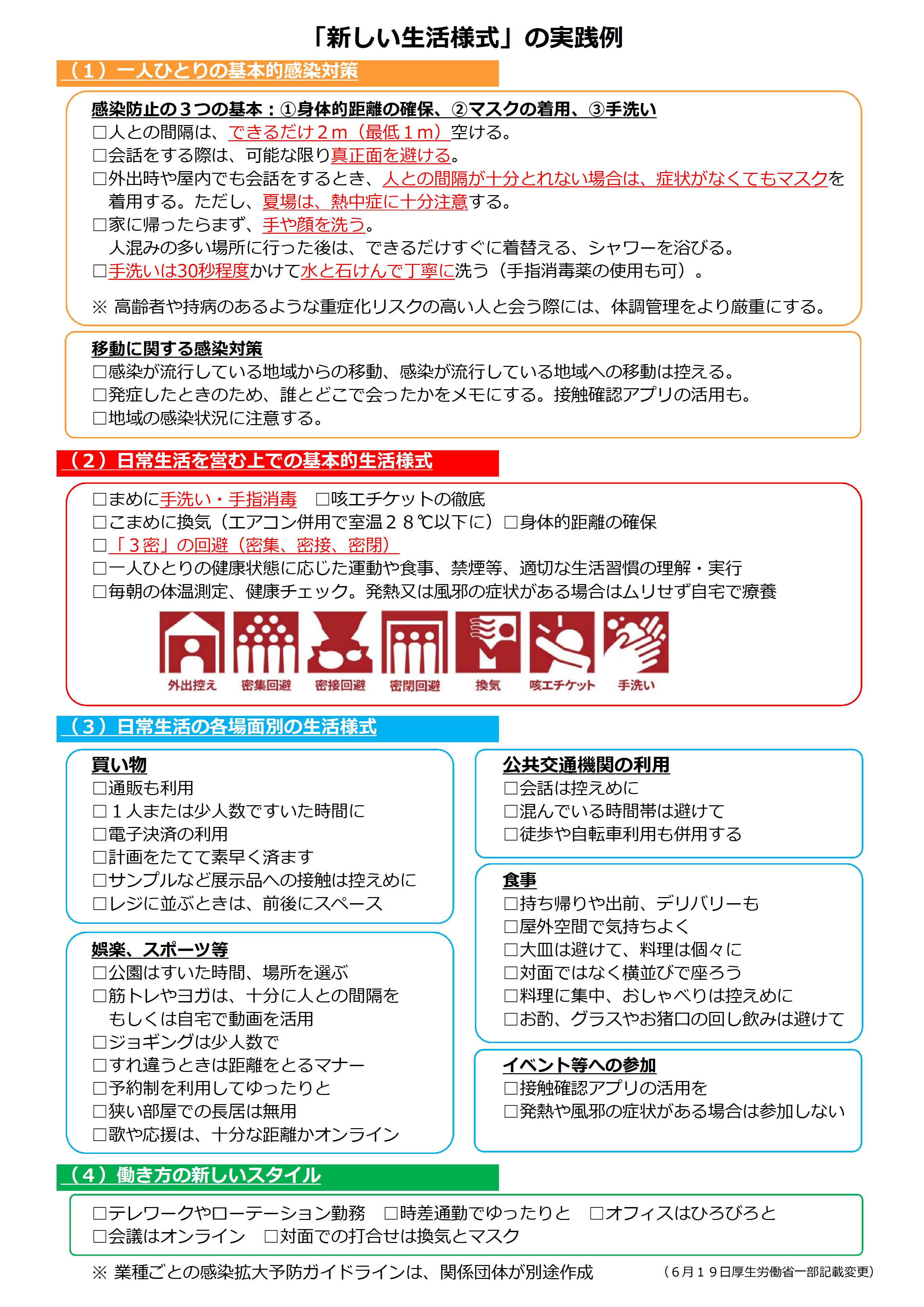 新しい生活様式の実践例の画像