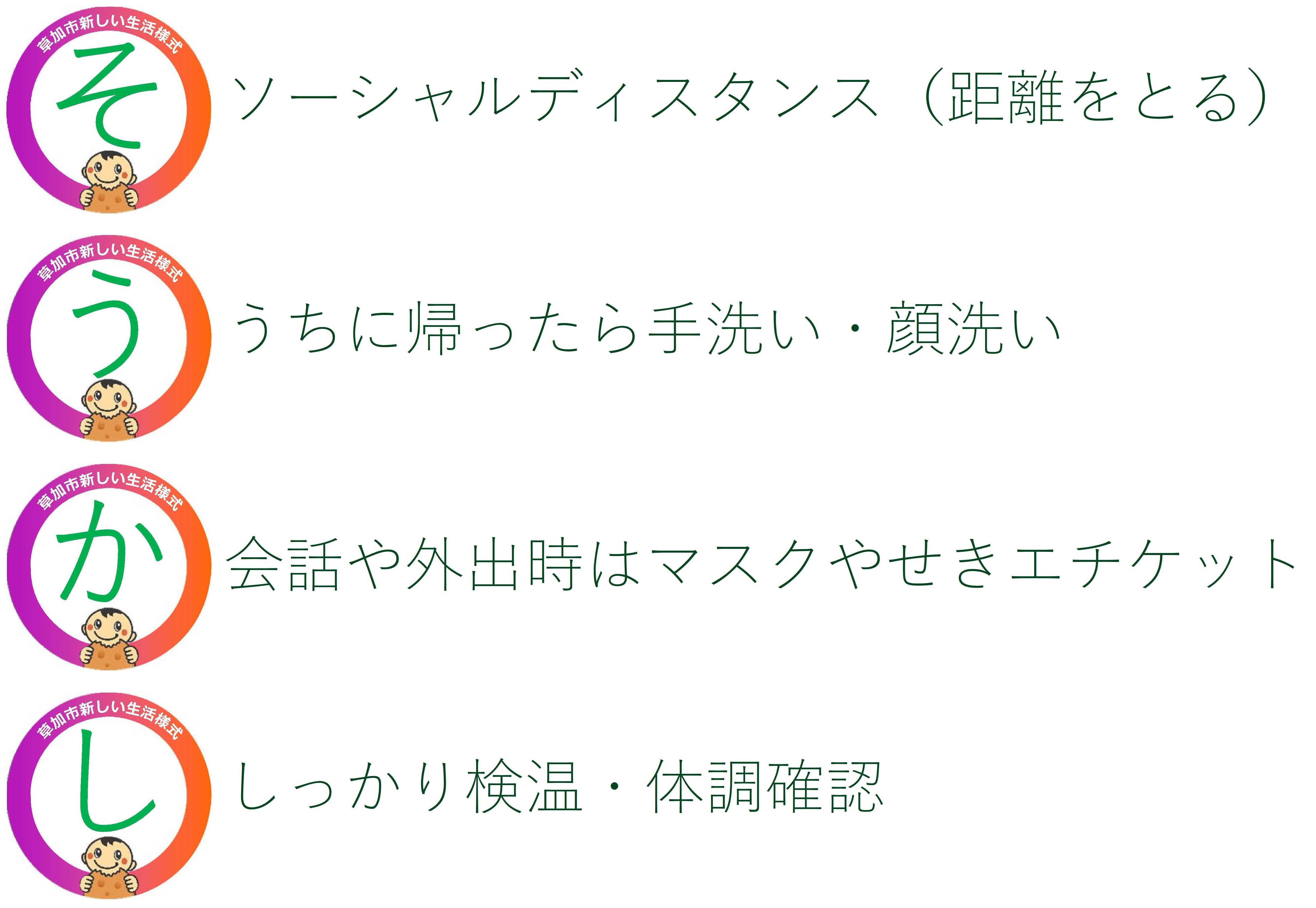 感染予防のための新しい生活様式の実践にご協力ください 草加市役所