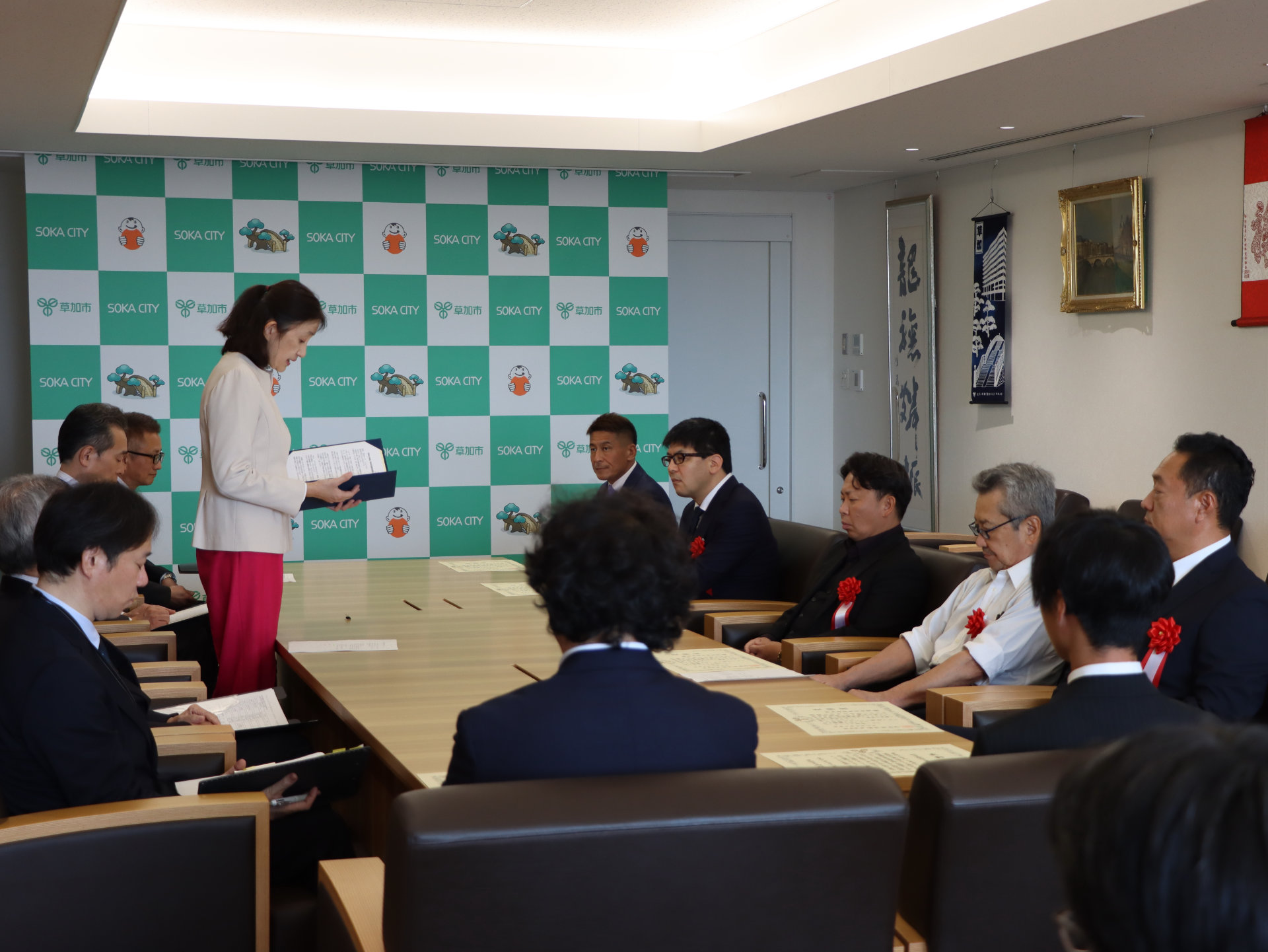 草加市優秀建設工事表彰式の様子