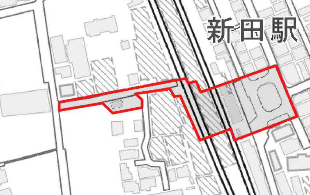R8新田駅路上喫煙禁止区域地図