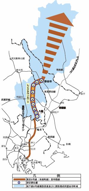 地下鉄8号線ルート図