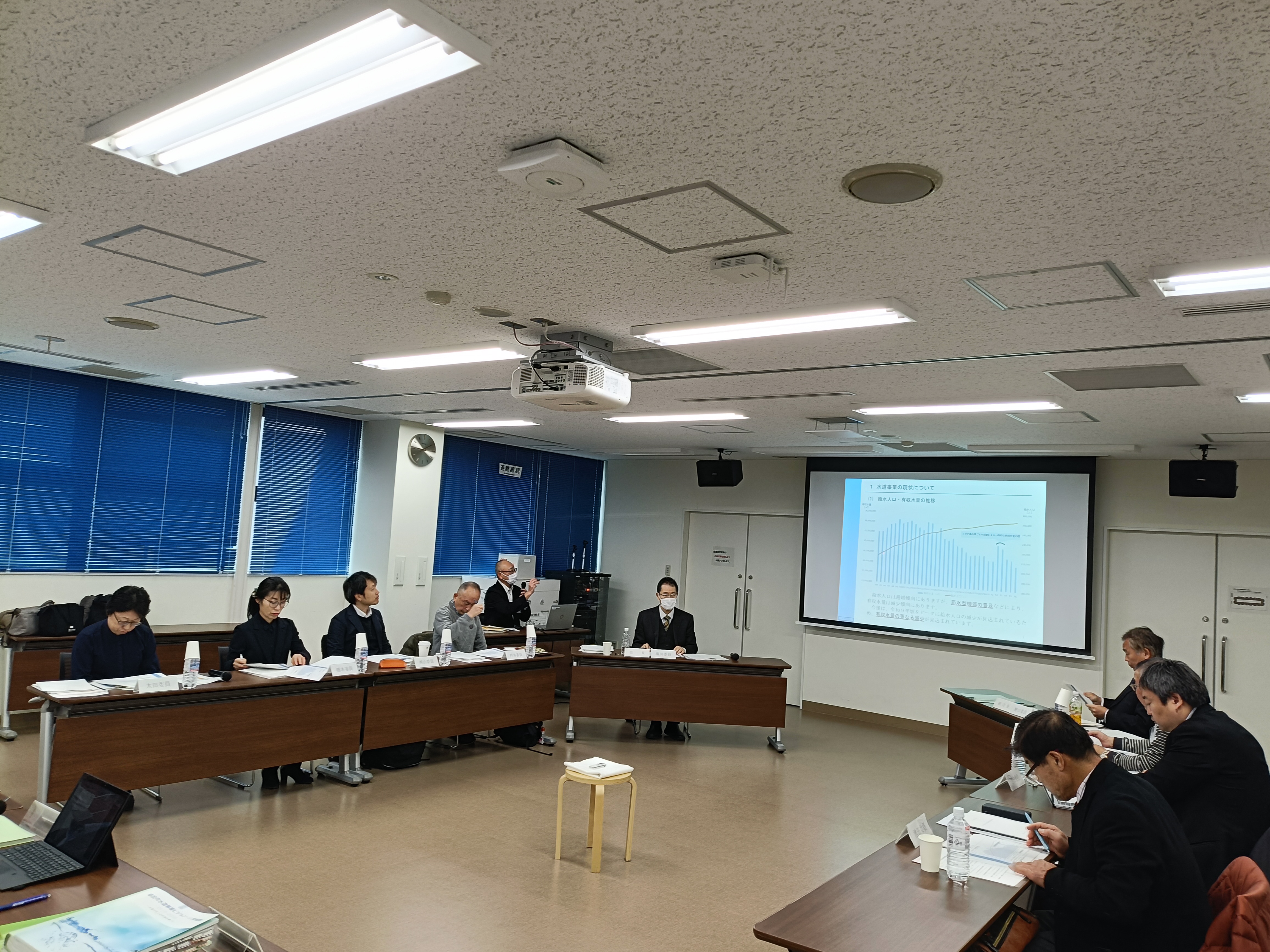 上下水道事業運営審議会の説明写真