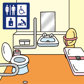 利用しやすい空間のあるトイレのイラスト