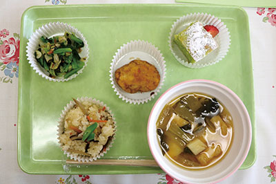 School lunch of local foods of Saitama image