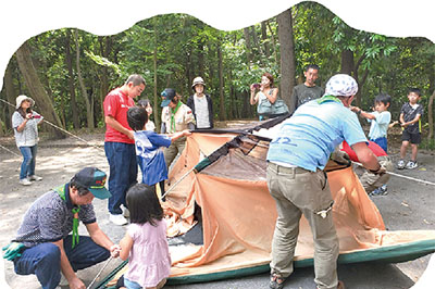 親子デイキャンプ体験の様子
