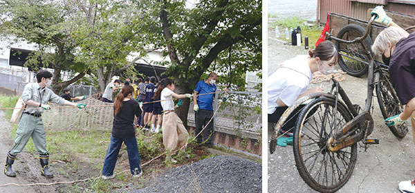 川の自転車さらっちゃおう大作戦！ の様子
