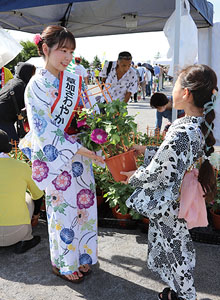 草加朝顔市の様子